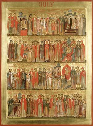 July Menaion icon of July saints